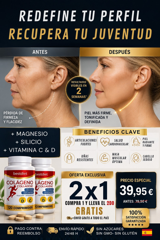 2X1 GRATIS 240 comprimidos de Colágeno Hidrolizado Premium + Guía GRATIS para optimizar los resultados.