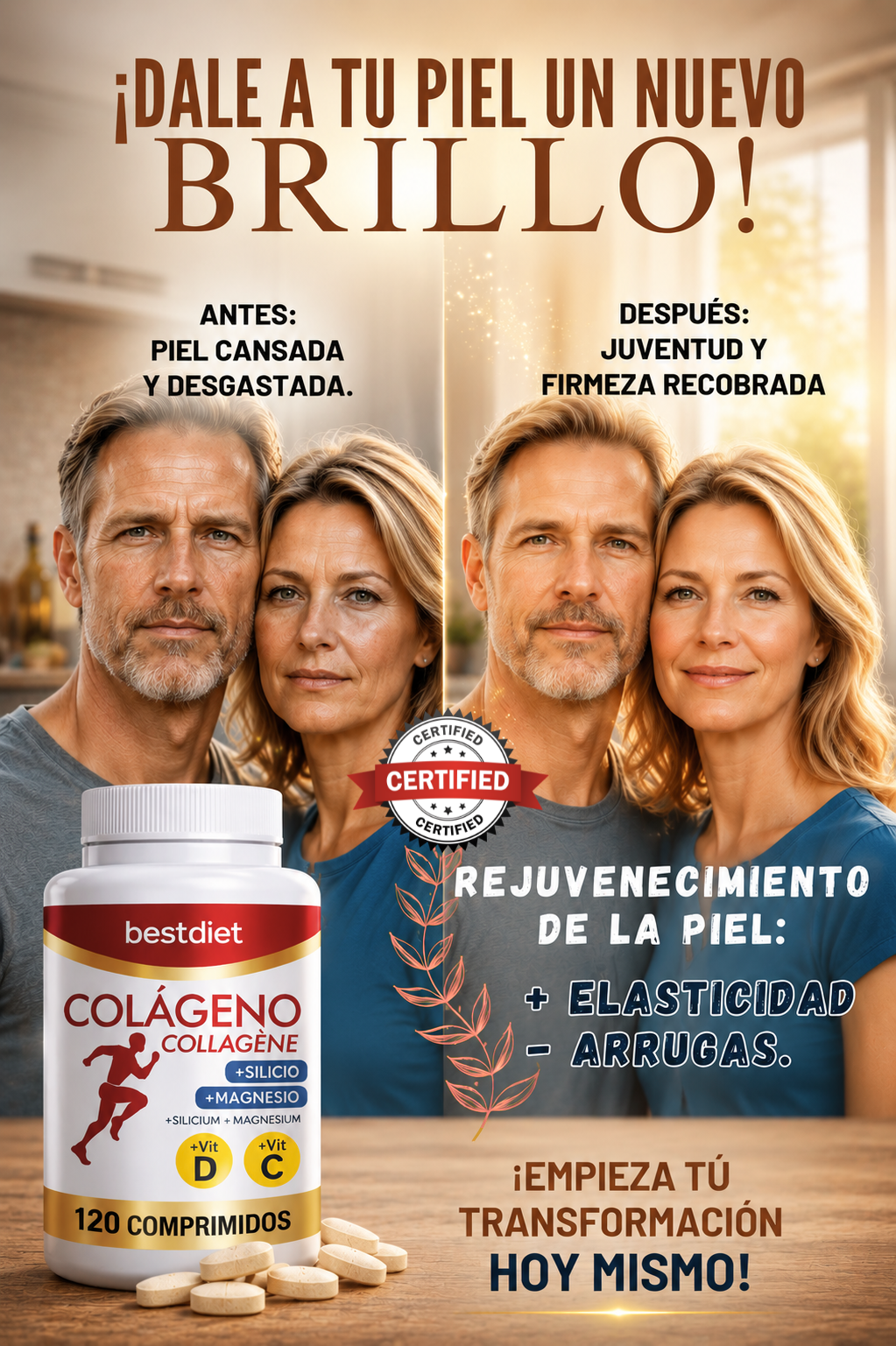2X1 GRATIS 240 comprimidos de Colágeno Hidrolizado Premium + Guía GRATIS para optimizar los resultados.
