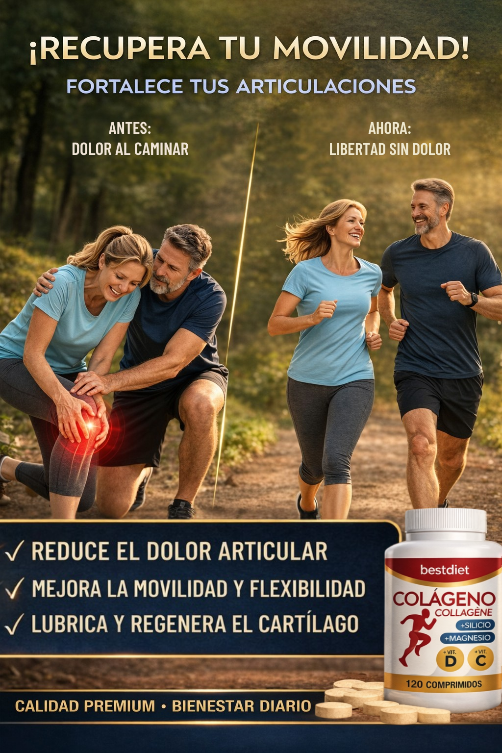 2X1 GRATIS 240 comprimidos de Colágeno Hidrolizado Premium + Guía GRATIS para optimizar los resultados.